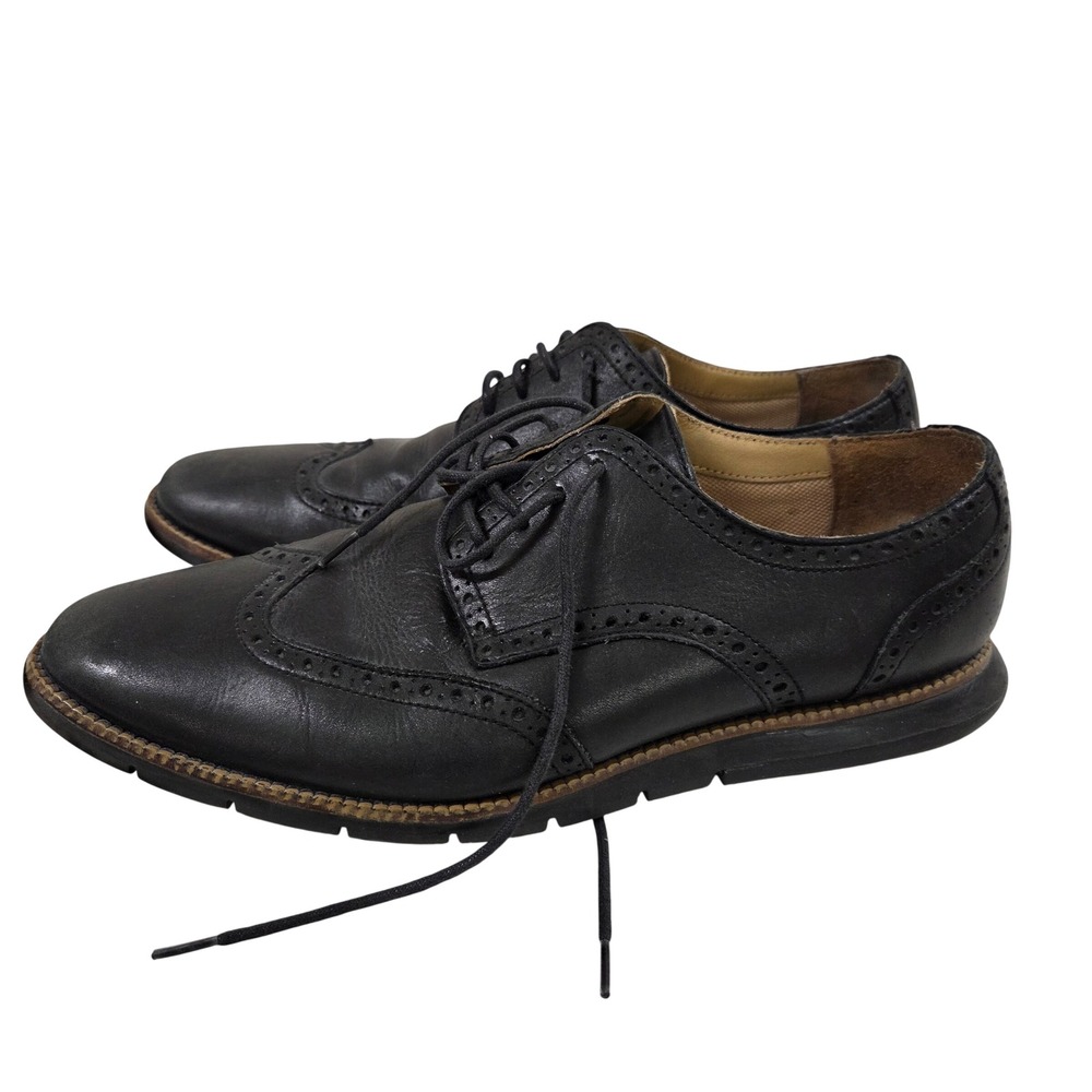 Cole Haan Grand.OS Mens 10.5 M Black Leather Wingtip Oxford Shoes C13412